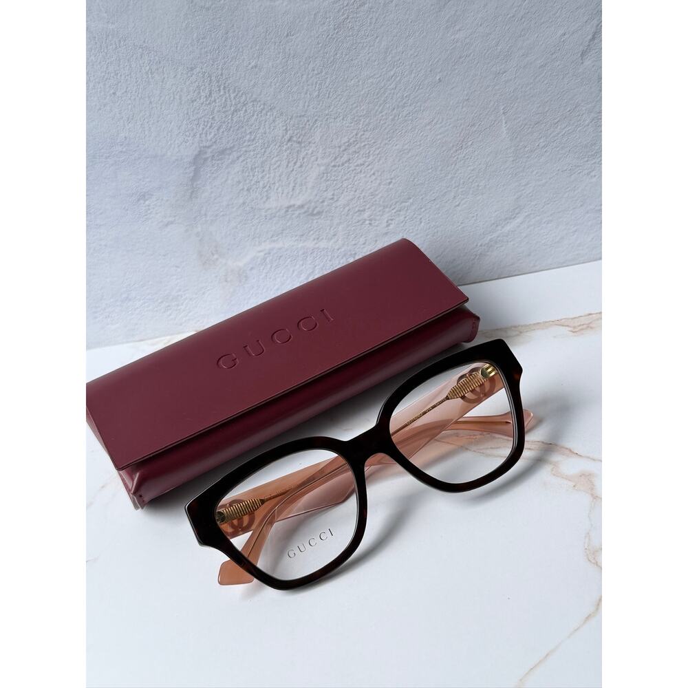 NEW Gucci GG1424O Brown Pink Cat Eye Eyeglasses Frames - Picture 3 of 7